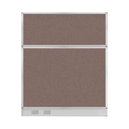 Versare Hush Panel Configurable Cubicle Partition 5' x 6' Latte Fabric w/ Cable Channel 1856413